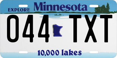 MN license plate 044TXT