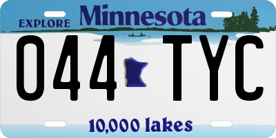 MN license plate 044TYC