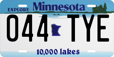 MN license plate 044TYE