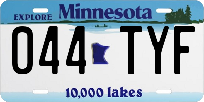 MN license plate 044TYF