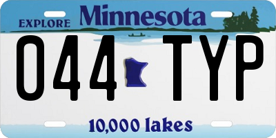 MN license plate 044TYP