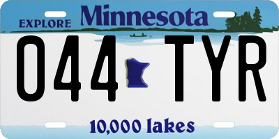 MN license plate 044TYR