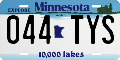 MN license plate 044TYS