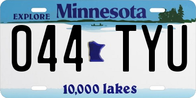 MN license plate 044TYU