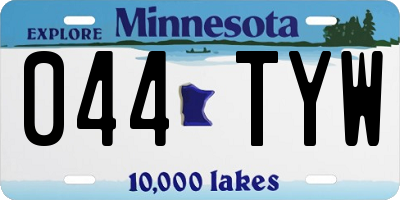 MN license plate 044TYW