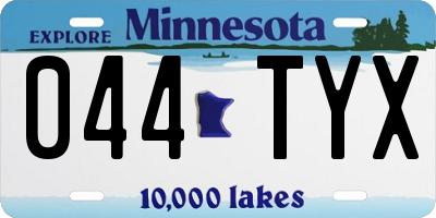 MN license plate 044TYX
