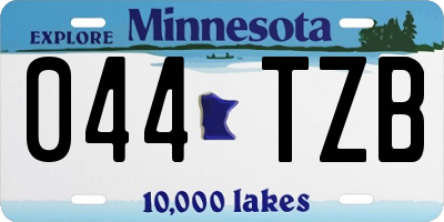 MN license plate 044TZB