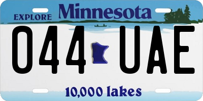 MN license plate 044UAE