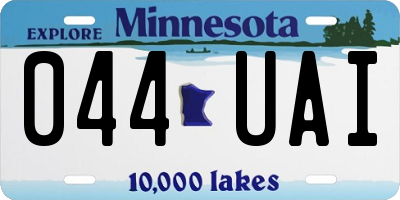 MN license plate 044UAI