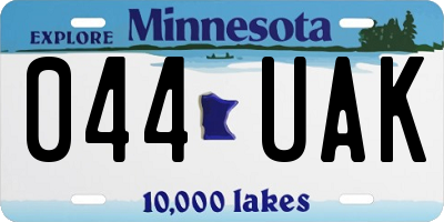 MN license plate 044UAK