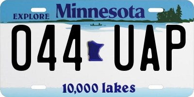 MN license plate 044UAP