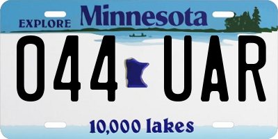 MN license plate 044UAR