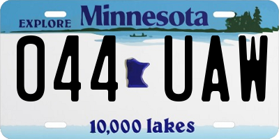 MN license plate 044UAW