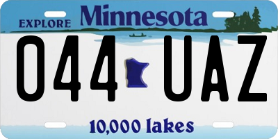 MN license plate 044UAZ