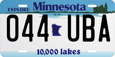 MN license plate 044UBA