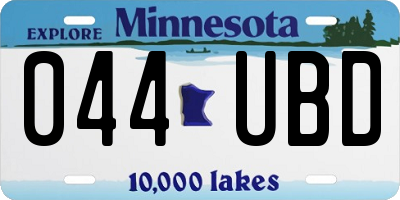 MN license plate 044UBD