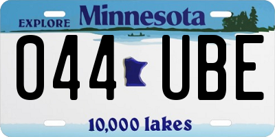 MN license plate 044UBE