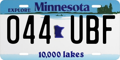 MN license plate 044UBF