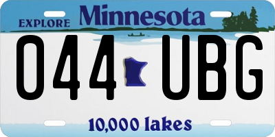 MN license plate 044UBG