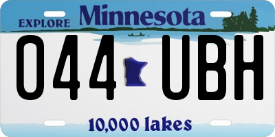 MN license plate 044UBH