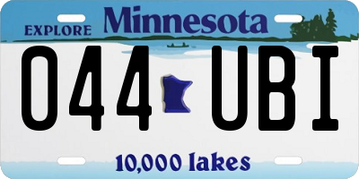 MN license plate 044UBI