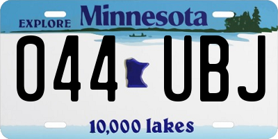 MN license plate 044UBJ