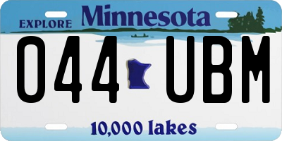 MN license plate 044UBM