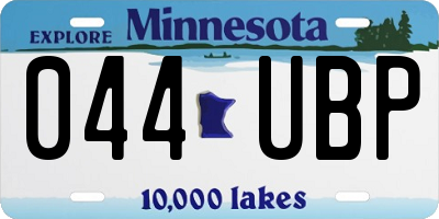 MN license plate 044UBP