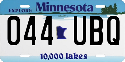 MN license plate 044UBQ