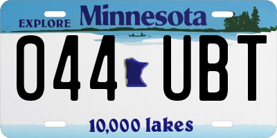MN license plate 044UBT
