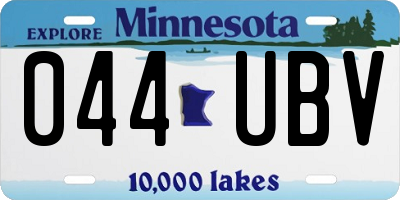 MN license plate 044UBV