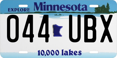 MN license plate 044UBX