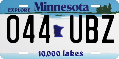 MN license plate 044UBZ