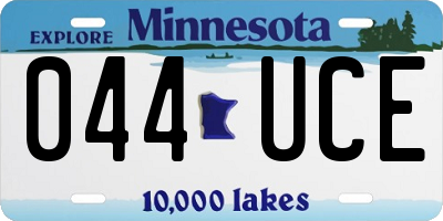 MN license plate 044UCE