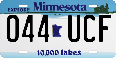 MN license plate 044UCF