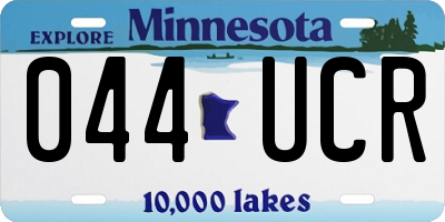 MN license plate 044UCR