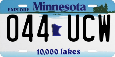 MN license plate 044UCW