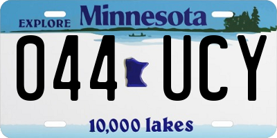 MN license plate 044UCY