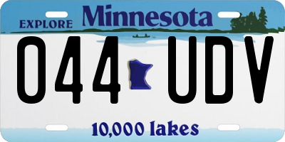 MN license plate 044UDV