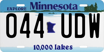 MN license plate 044UDW