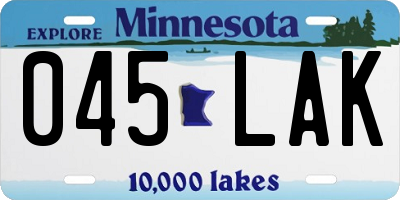 MN license plate 045LAK