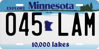 MN license plate 045LAM