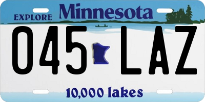 MN license plate 045LAZ