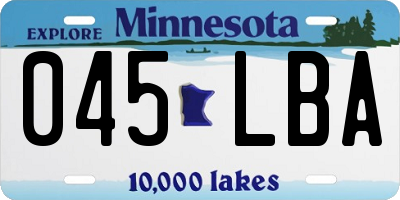 MN license plate 045LBA