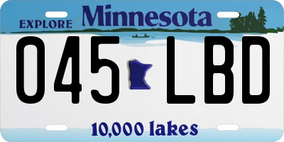 MN license plate 045LBD
