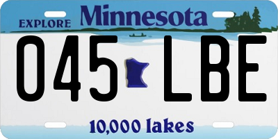 MN license plate 045LBE