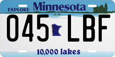 MN license plate 045LBF