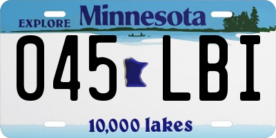 MN license plate 045LBI