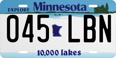 MN license plate 045LBN