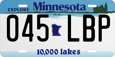 MN license plate 045LBP